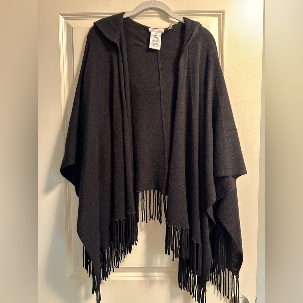 Minnie Rose black cashmere shawl.
